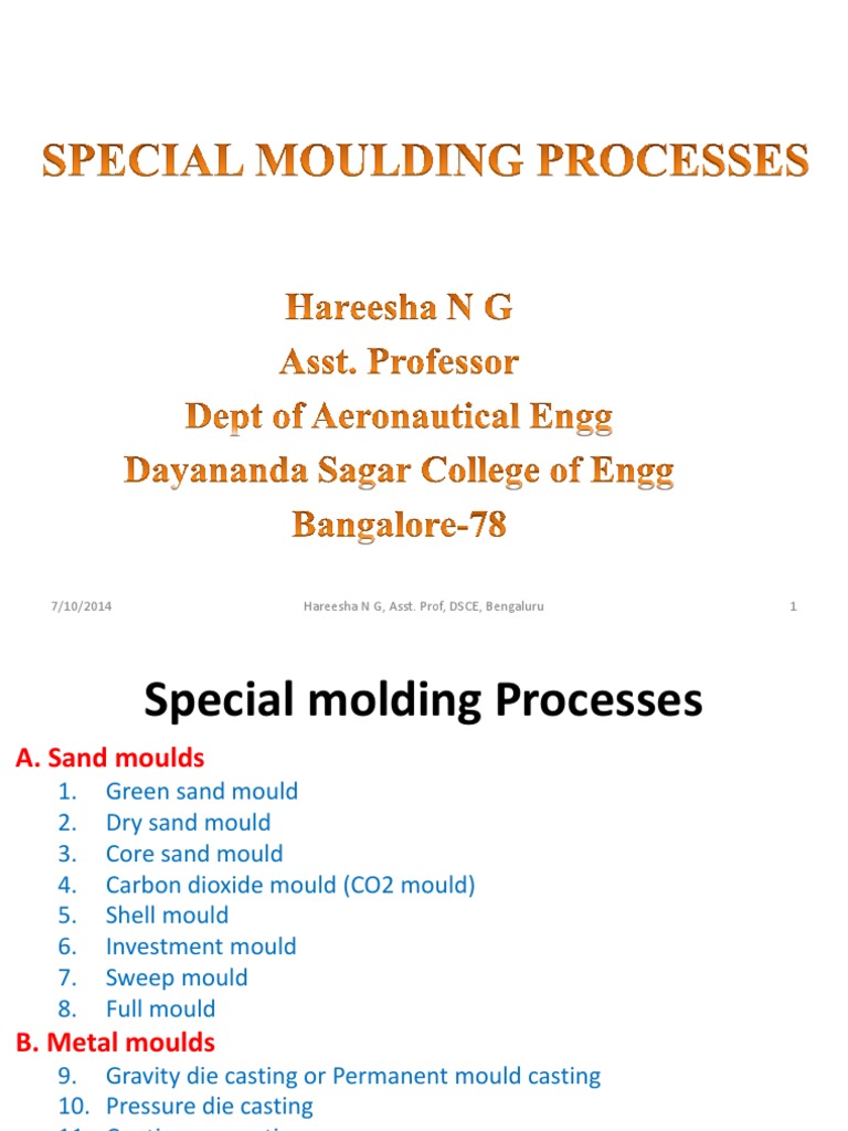 Overview of Special Molding Processes | PDF | Casting (Metalworking ...