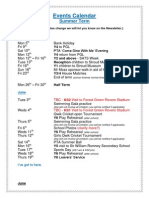 Parents' Calendar Summer Term 2014 