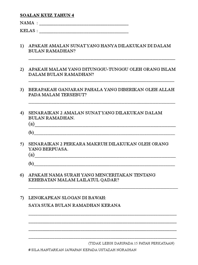 Kuiz Ramadhan Pdf