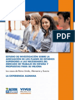 “Estudio de Investigación sobre la Adecuación de los Planes de Estudios Universitarios a las Necesidades del Mercado de Trabajo en España y Propuestas para su Mejora" - ALEMANIA