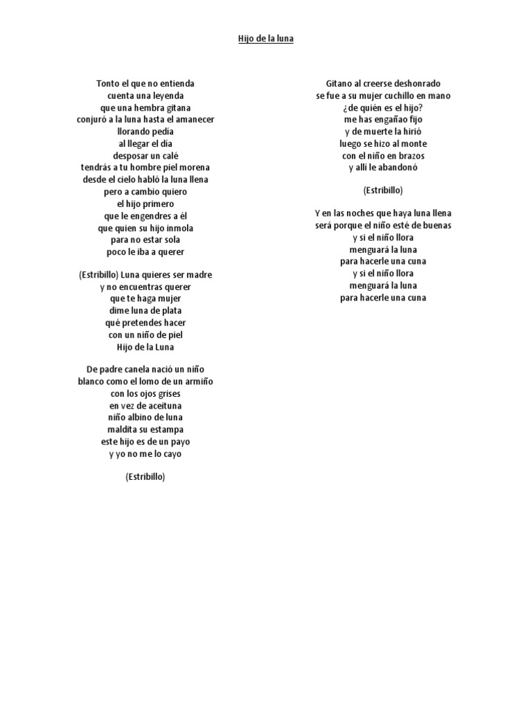 17 Hijo de La LunaLetra PDF