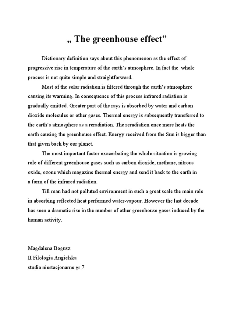 The Greenhouse Effect | PDF | Science & Mathematics