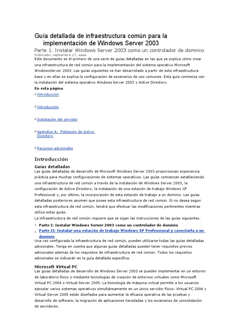 Instalacion de Windows Server | PDF | Directorio Activo | sistema de ...