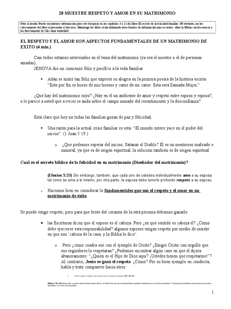 Respeto y amor en el matrimonio | PDF | Amor | Religión y creencia