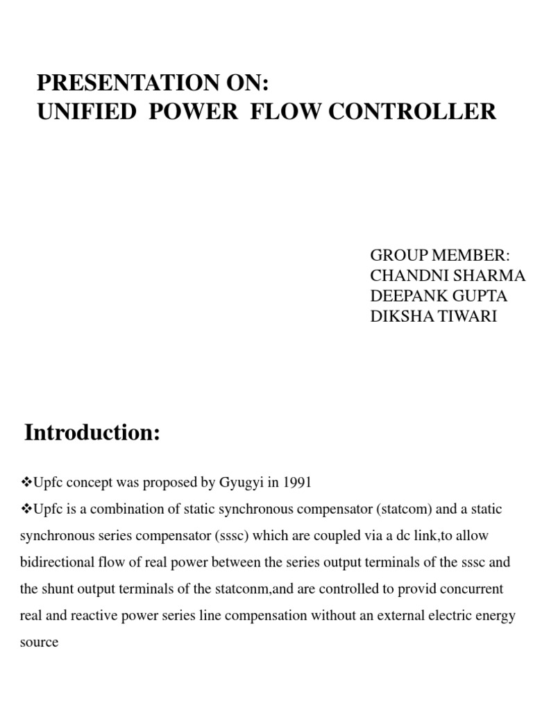 UPFC: Unified Power Flow Controller Overview | PDF | Ac Power ...