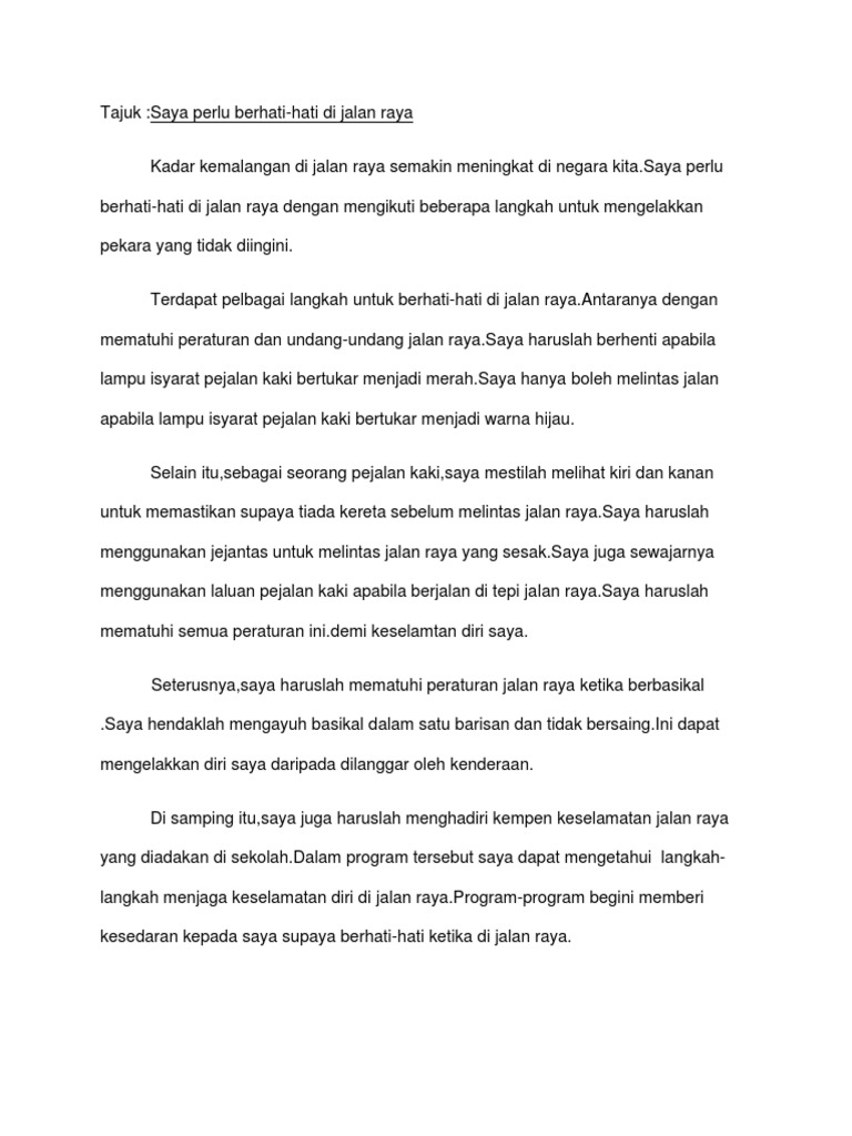 Berhati-Hati Di Jalan Raya  PDF