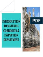 Introduction to Material Corrosion & Inspection Department Functions