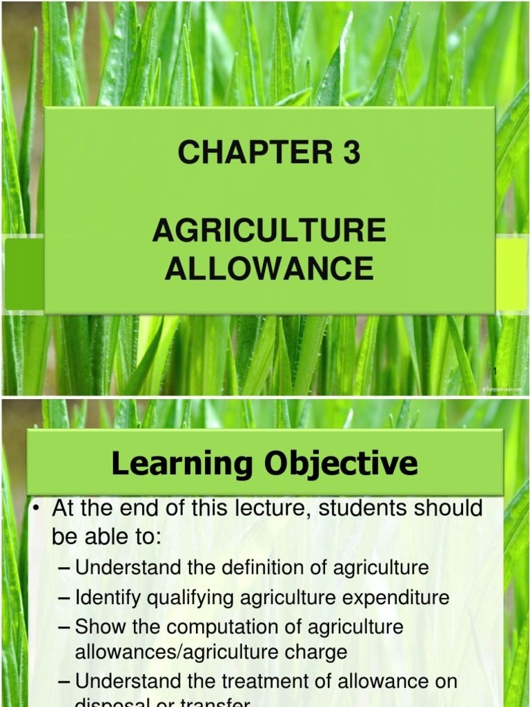 Chapter 3 Agriculture Allowance Studnt PDF Expense Farms