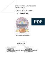 Data Mining and Data Warehouse: Qis College of Engineering & Technology Ongole