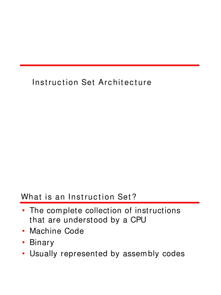 Instruction Set Architecture