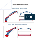 Puente Arco Tablero Medio L=105m - Memoria de Cálculo Estructural Preliminar