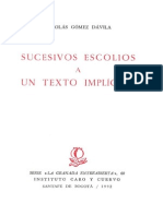 73246433 Nicolas Gomez Davila Sucesivos Escolios a Un Texto Implicito