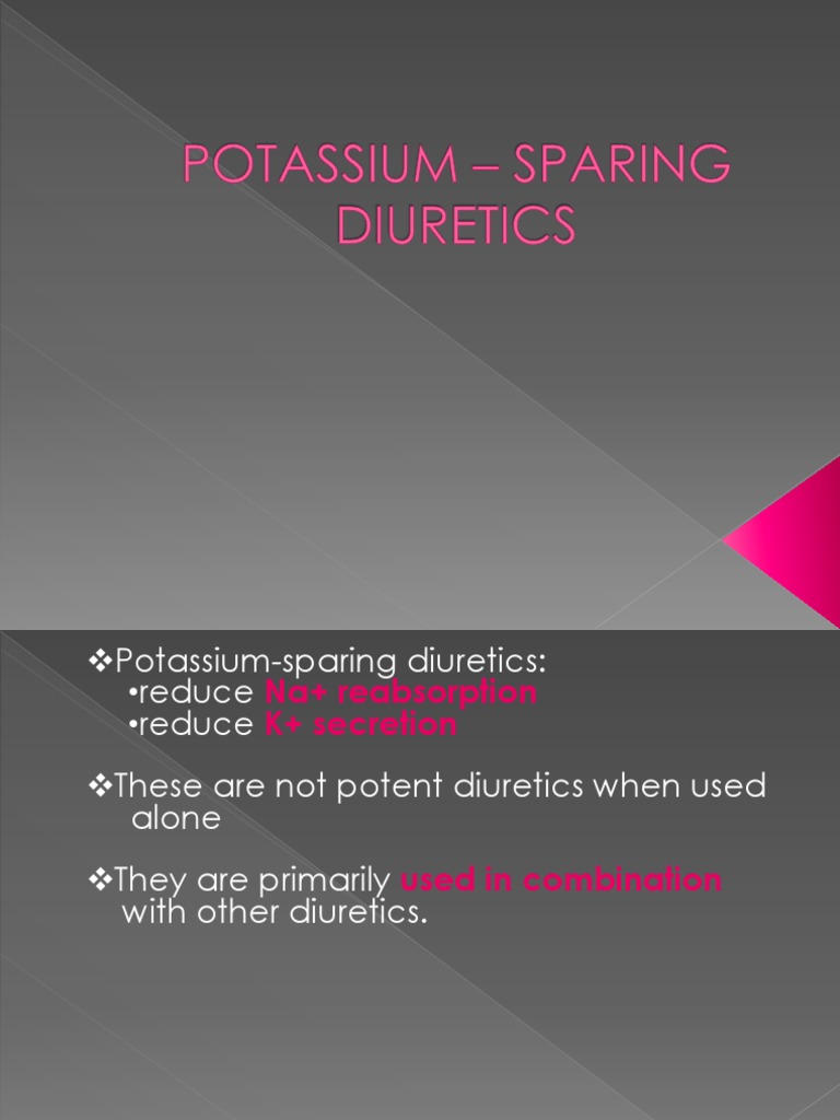 Potassium Sparing Diuretics Drugs Pharmacology