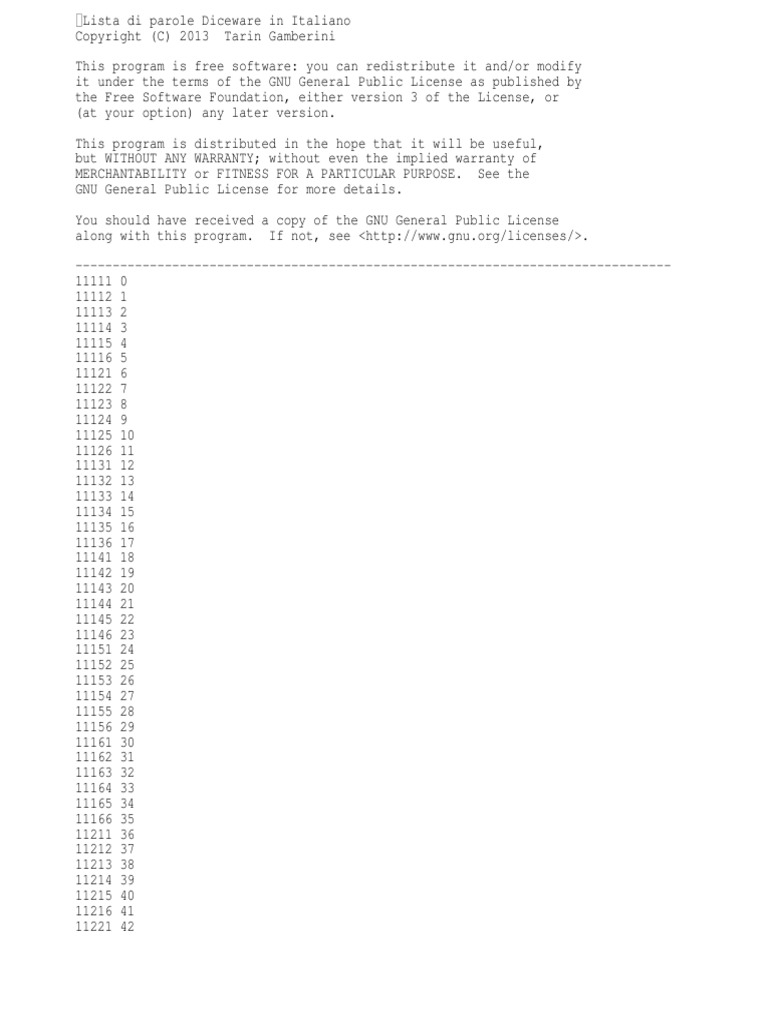 Word List Diceware It-IT-1.0.11 | PDF | Patent Word List Diceware It-IT-1.0.11 | PDF | Patent