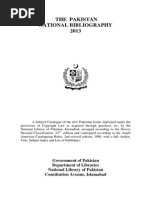 Pakistan National Bibliography 2013 English Version