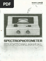 Bausch & Lomb Spectrophotometer Spectronic 20 Manual