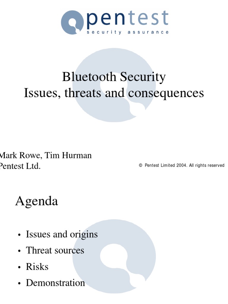 Security Issues In Bluetooth