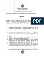 Proyecto de Solicitud de Informes: La Honorable Cámara de Diputados de La Provincia de Buenos Aires