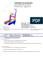 Toyota Tundra 20% Front Seat FMVSS 207/210 - April-07-05: Analysis Results Summary