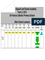 Speech and Drama Lessons Term 3 Timetable Afterschool