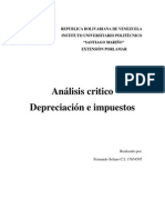 Analisis de Depreciacion e Impuestos