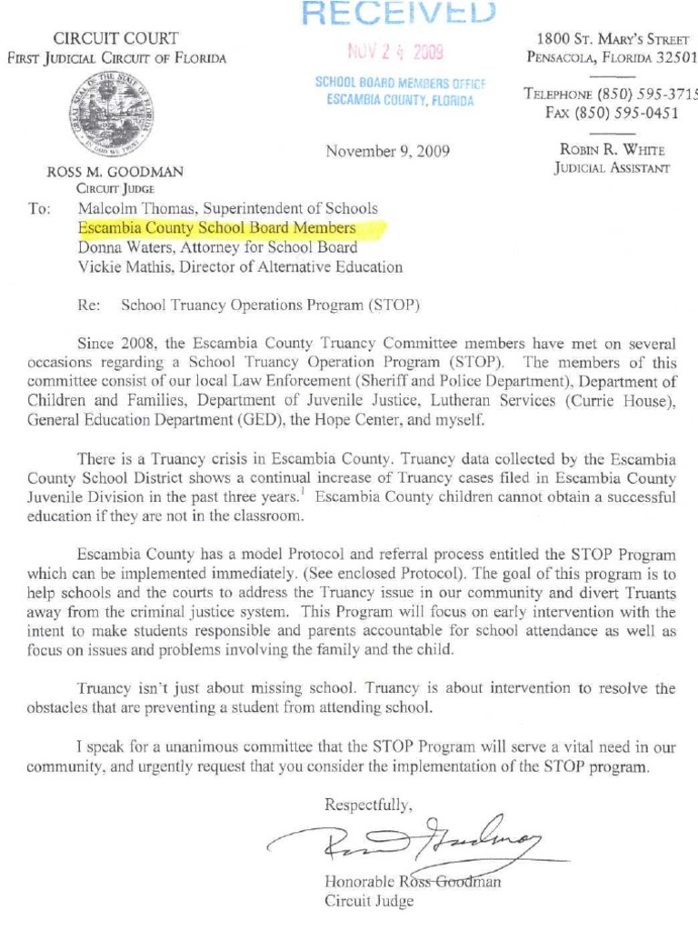 Circuit Court First Judicial Circuit of Florida | Government | Politics