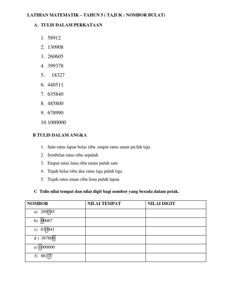 Latihan Semasa Cuti T5 Pdf
