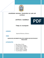 Analisis Del Movimiento Rotacional y Traslacional