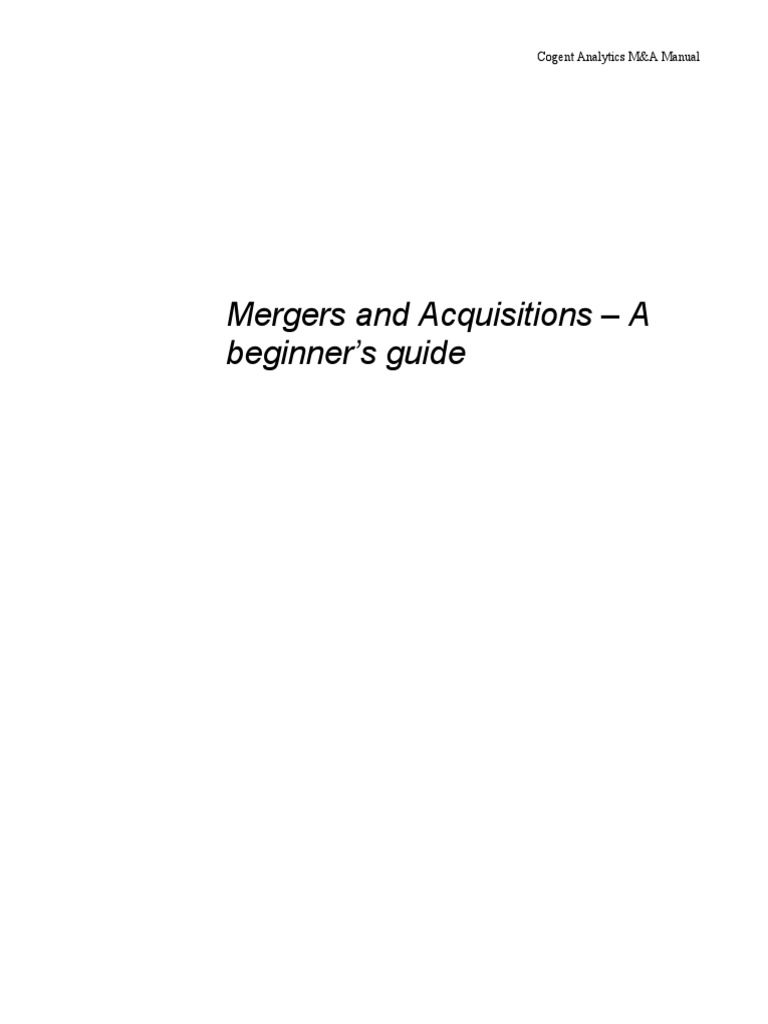 M&A Valuation Techniques Guide | PDF | Mergers And Acquisitions ...