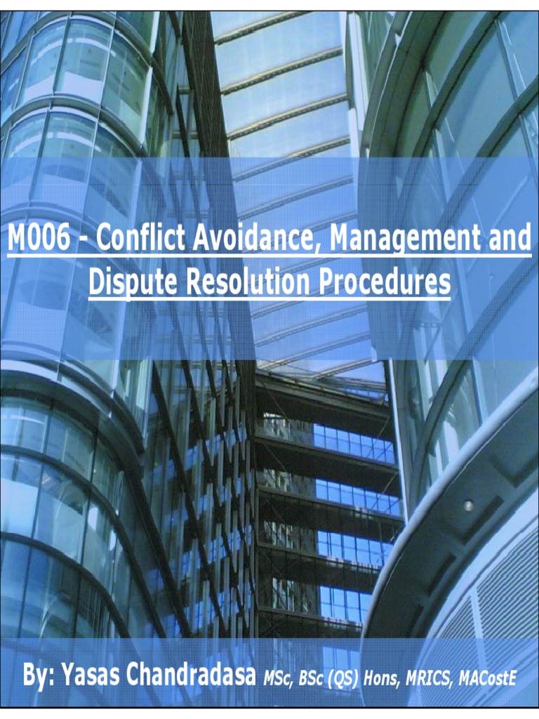 RICS Conflict Avoidance & Dispute Resolution | PDF | Alternative ...