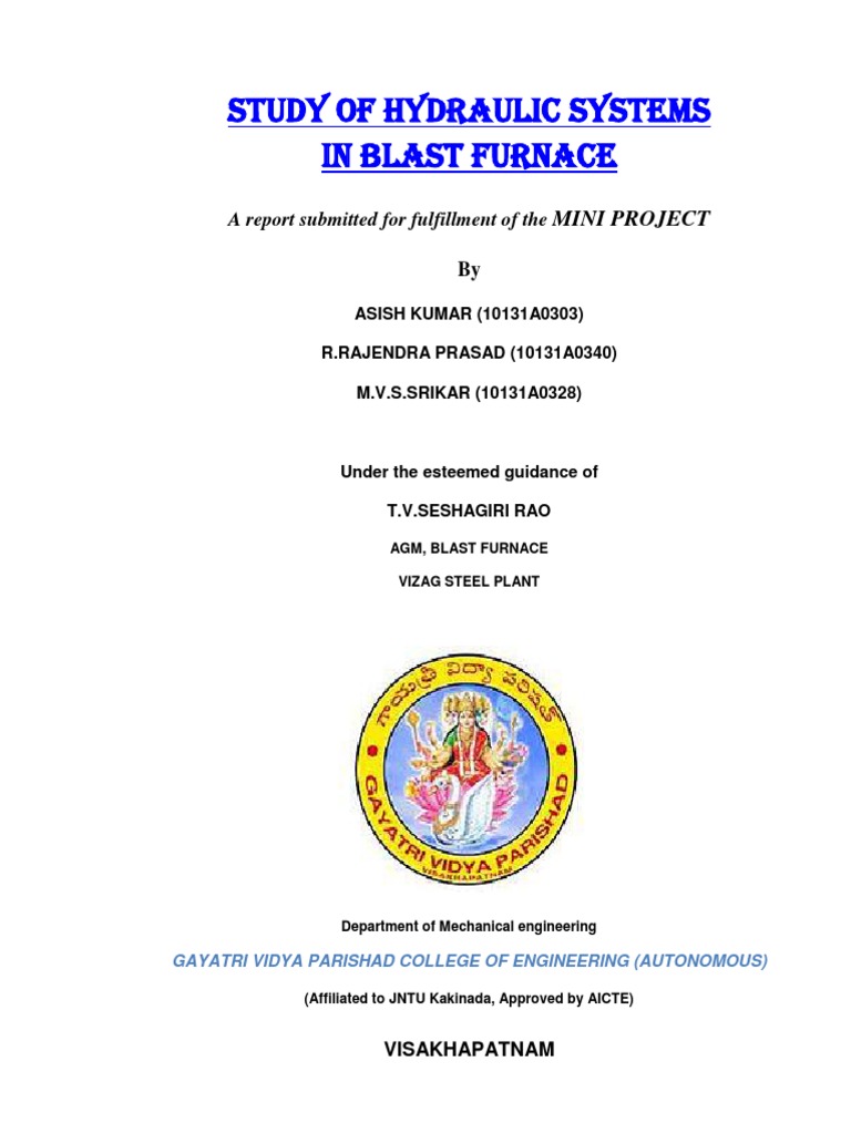 Hydraulic Systems in Blast Furnace Study | PDF | Valve | Pump