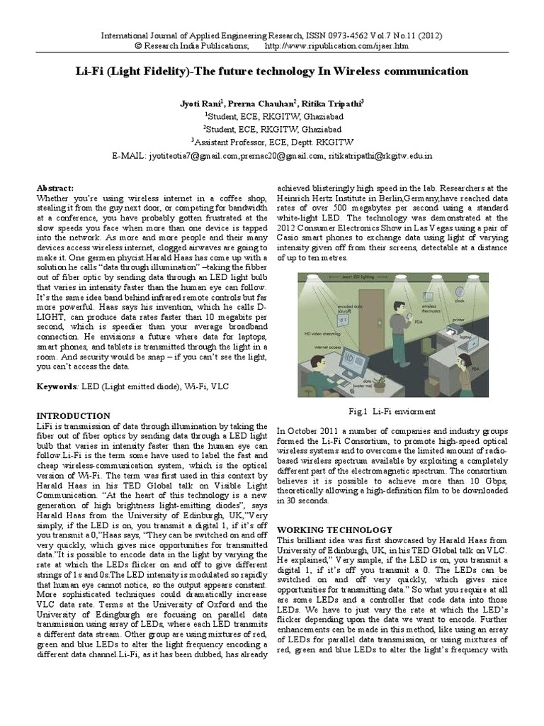 Li Fi The Future Technology in Wireless Communication | PDF ...