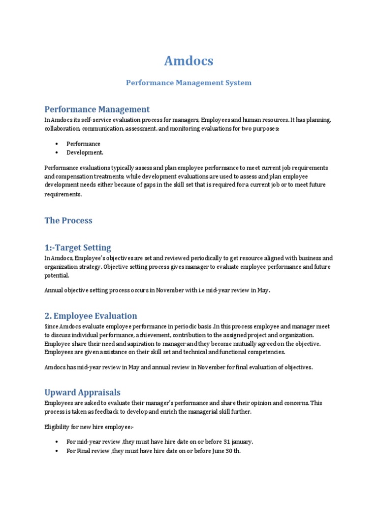 Amdocs | PDF | Performance Appraisal | Employment