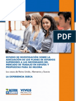 “Estudio de Investigación sobre la Adecuación de los Planes de Estudios Universitarios a las Necesidades del Mercado de Trabajo en España y Propuestas para su Mejora" SUECIA 