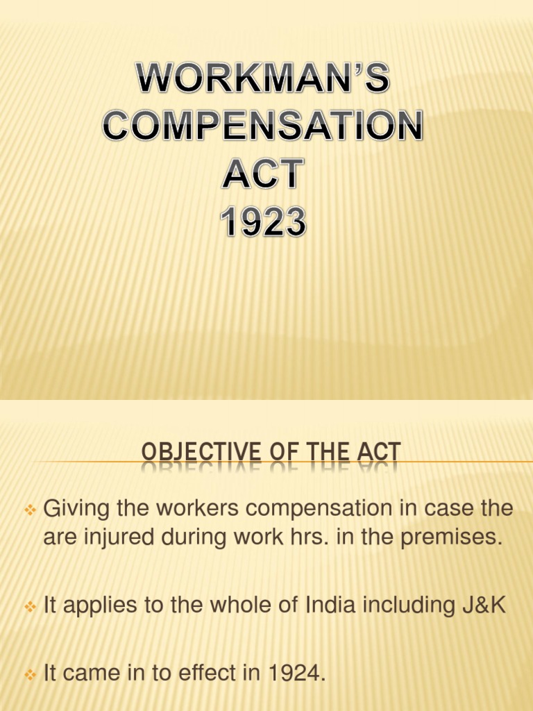 Workmen's Compensation Act PDF Workers' Compensation Wage