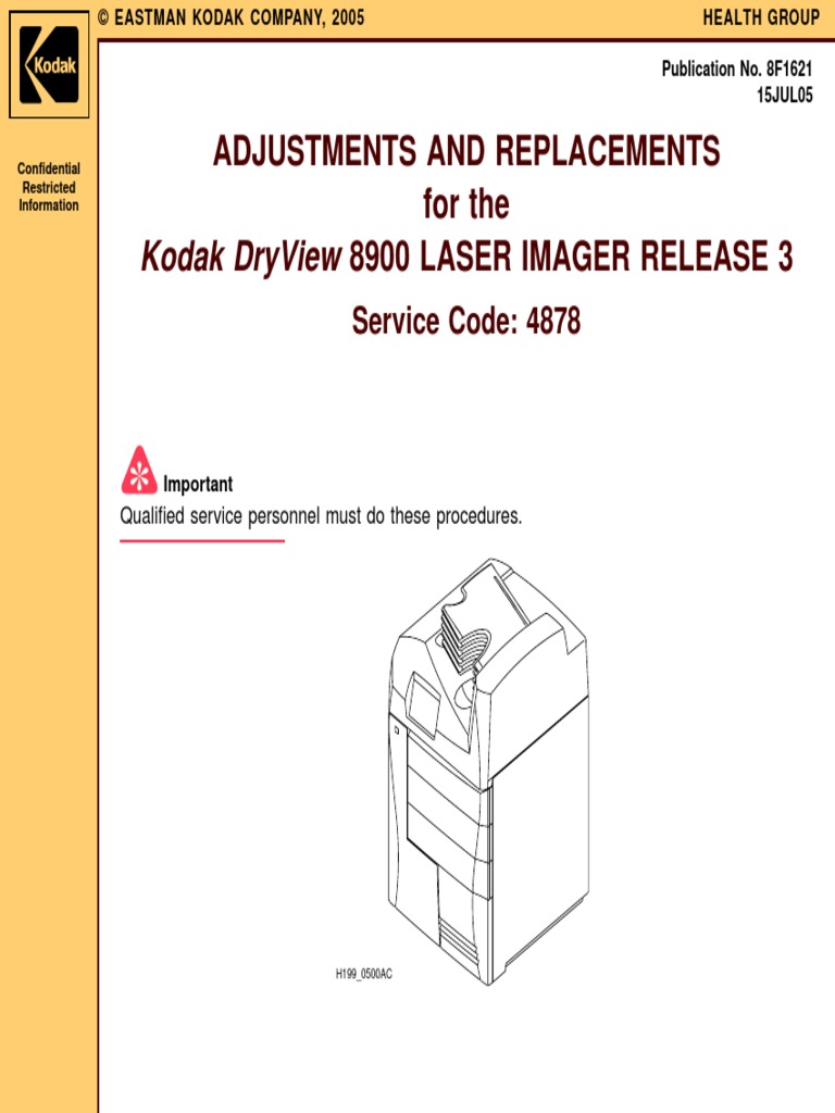 Kodak Impresora Placas Dryview 8900_r3_service Manual | Touchscreen | Gear