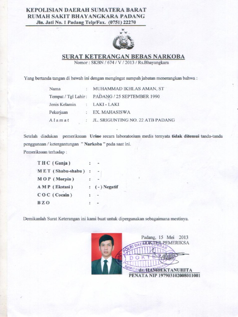 Download 65+ Contoh Surat Bebas Narkoba Terbaik Gratis