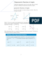 Trigonometric Functions of Angles