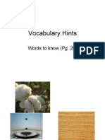Vocabulary Hints: Words To Know (Pg. 20)