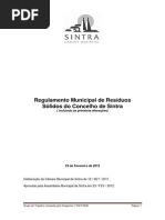 Regulamento Municipal de Resíduos Sólidos do Concelho de Sintra (2012)