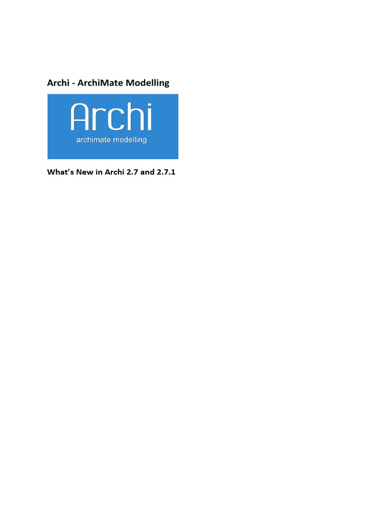 Archi 2.7/2.7.1 Update Features | PDF | Computing | Software