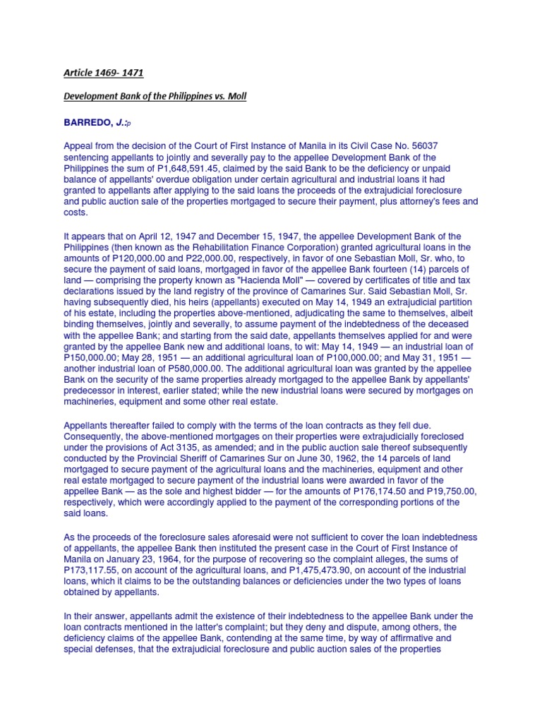 Article 1469-1471, Sales | PDF | Foreclosure | Mortgage Law