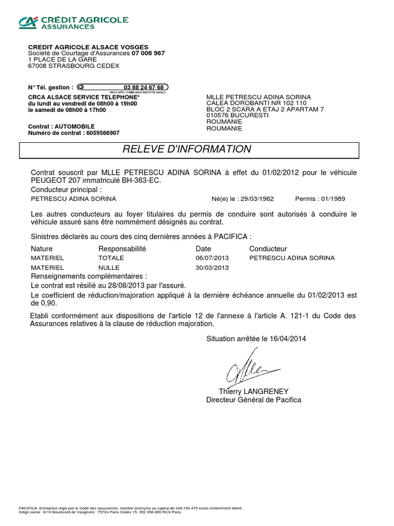 Releve D Informations