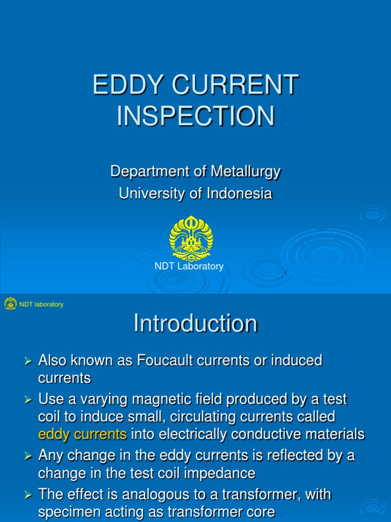 Eddy Current Inspection Overview | PDF | Inductor | Alloy
