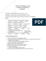 Grade VIII Chemistry Revision Worksheet for Summative Assessment 1