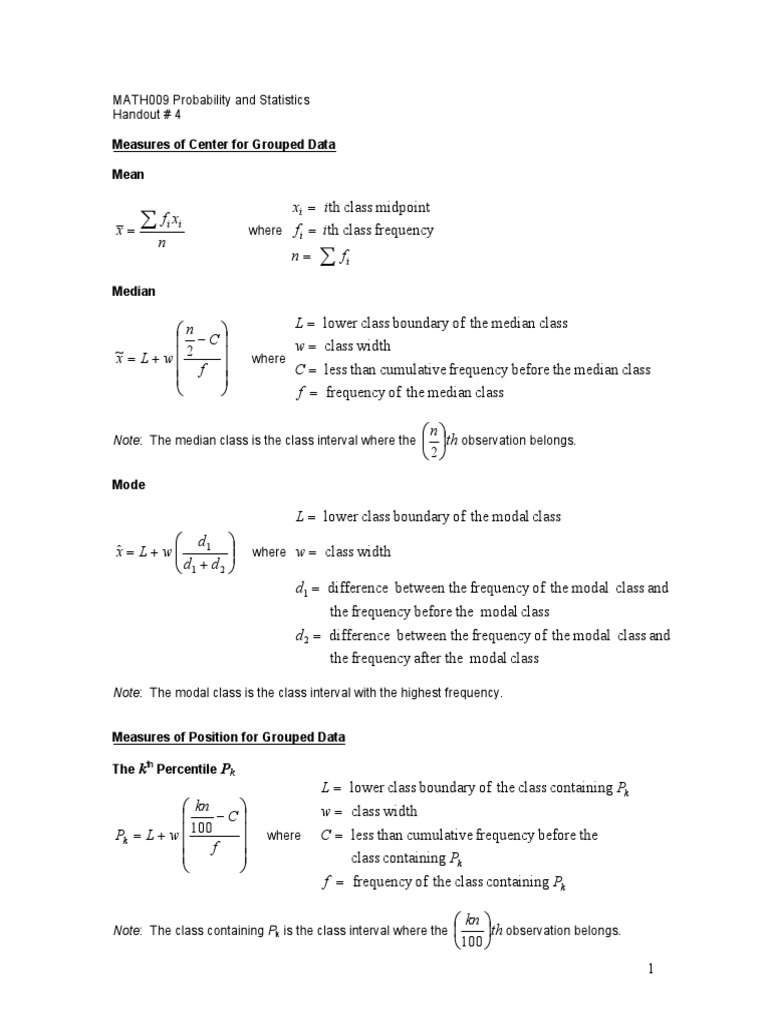 Percentile Handout4 | PDF | Mode (Statistics) | Frequency