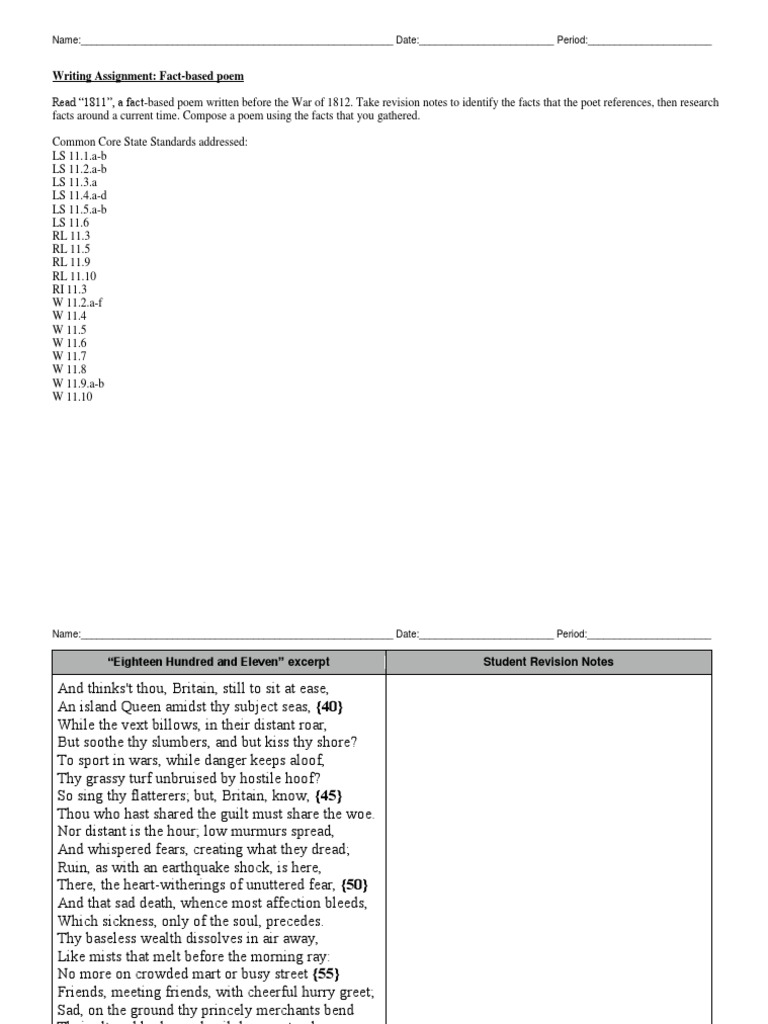 Fact Based Poem | PDF | History | Poetry