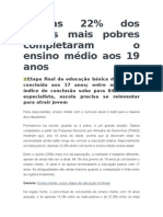 Apenas 22% Dos Jovens Com. o EM Aos 19 Anos