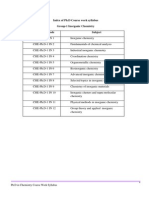 Course work for Chemistry Phd