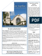 Santa Sophia Bulletin 29 Jun 2014